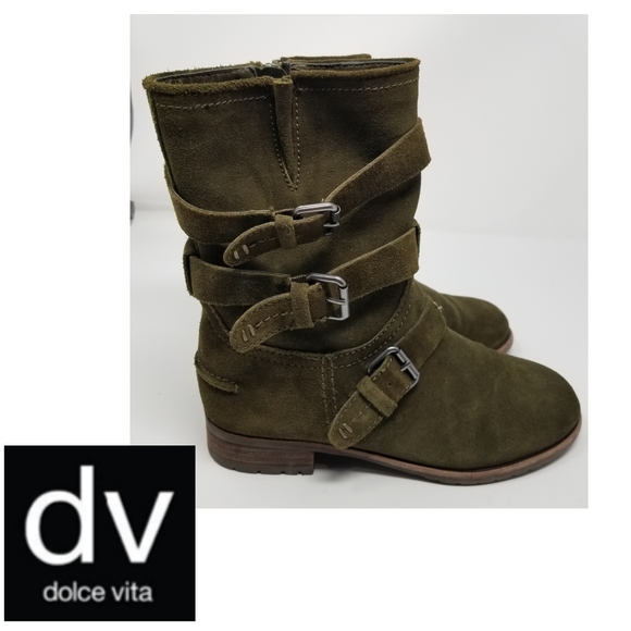 Dolce Vita Shoes - Dolce Vita Ferin Deep Green Belted Suede Boot